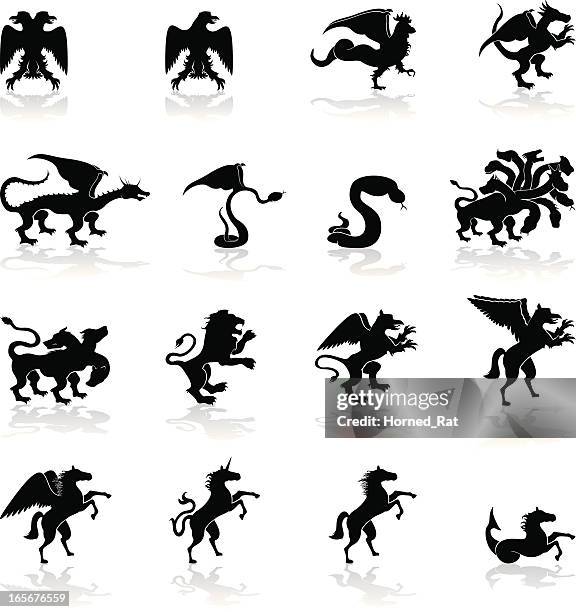 stockillustraties, clipart, cartoons en iconen met mythological animals - griffioen