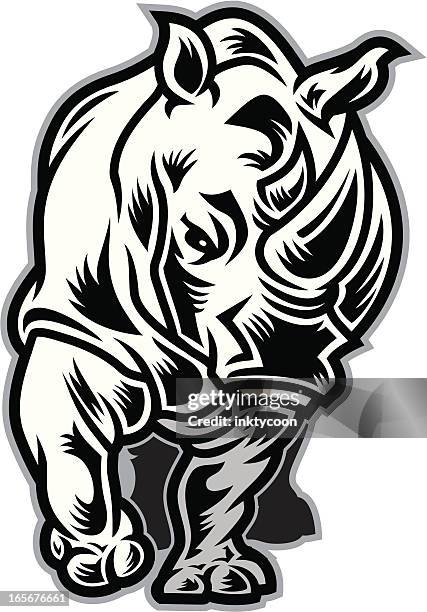 rhino charging - rhinoceros vector stock illustrations