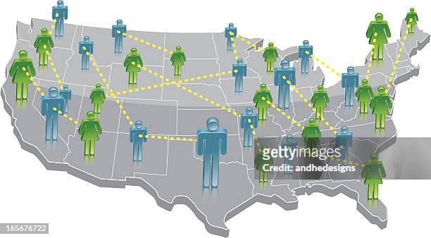 united states communication/ teamwork vector - business relationship stock illustrations