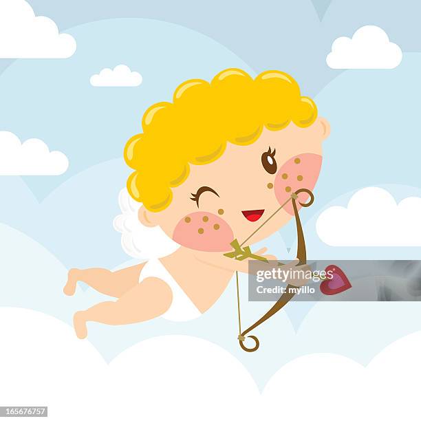 valentine´s cupid - smiley face background stock illustrations