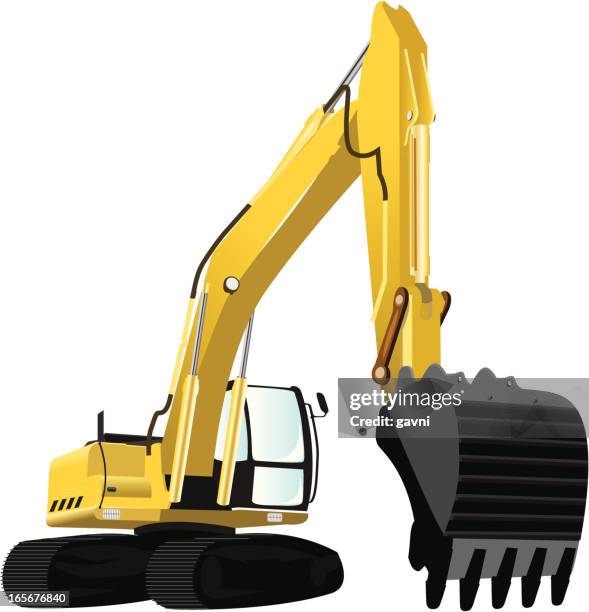 excavator - excavator bucket stock illustrations