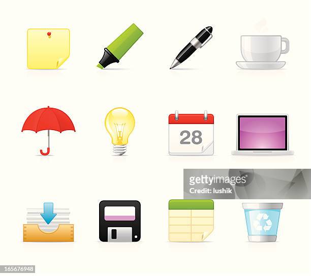 velvet icons - office supply - daylight savings stock illustrations