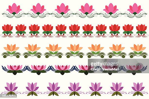 lotus rand. - lotus flower tattoo stock-grafiken, -clipart, -cartoons und -symbole