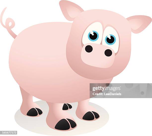 stockillustraties, clipart, cartoons en iconen met pig cartoon - dierlijk oor