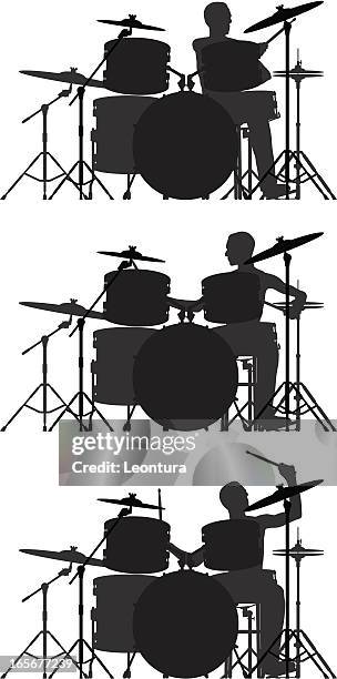 drummers (all drums are moveable and complete) - bass drum stock illustrations