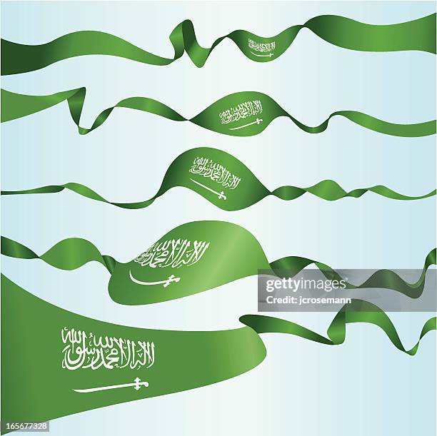 saudi arabian banners - saudi arabian flag stock illustrations