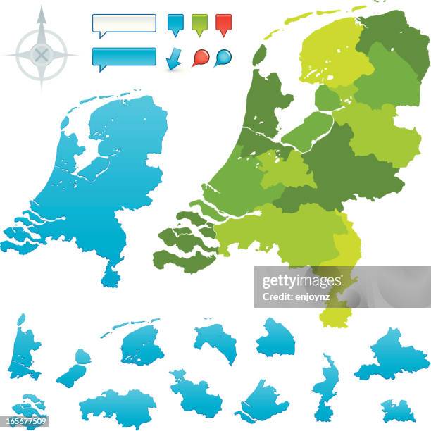 stockillustraties, clipart, cartoons en iconen met netherlands provincial map - limburg