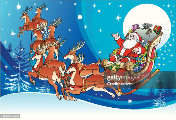 santa claus - chariot stock illustrations