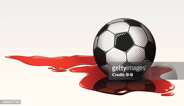 soccer violence - puddle stock illustrations