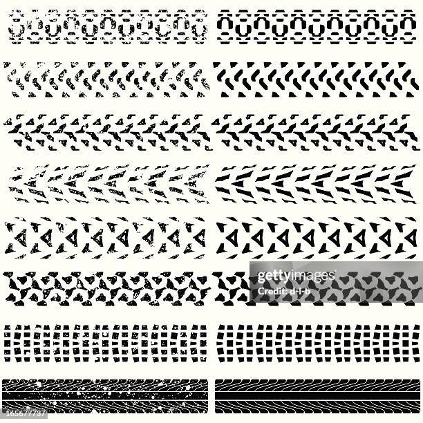 bike tire tracks - bike tire tracks stock illustrations