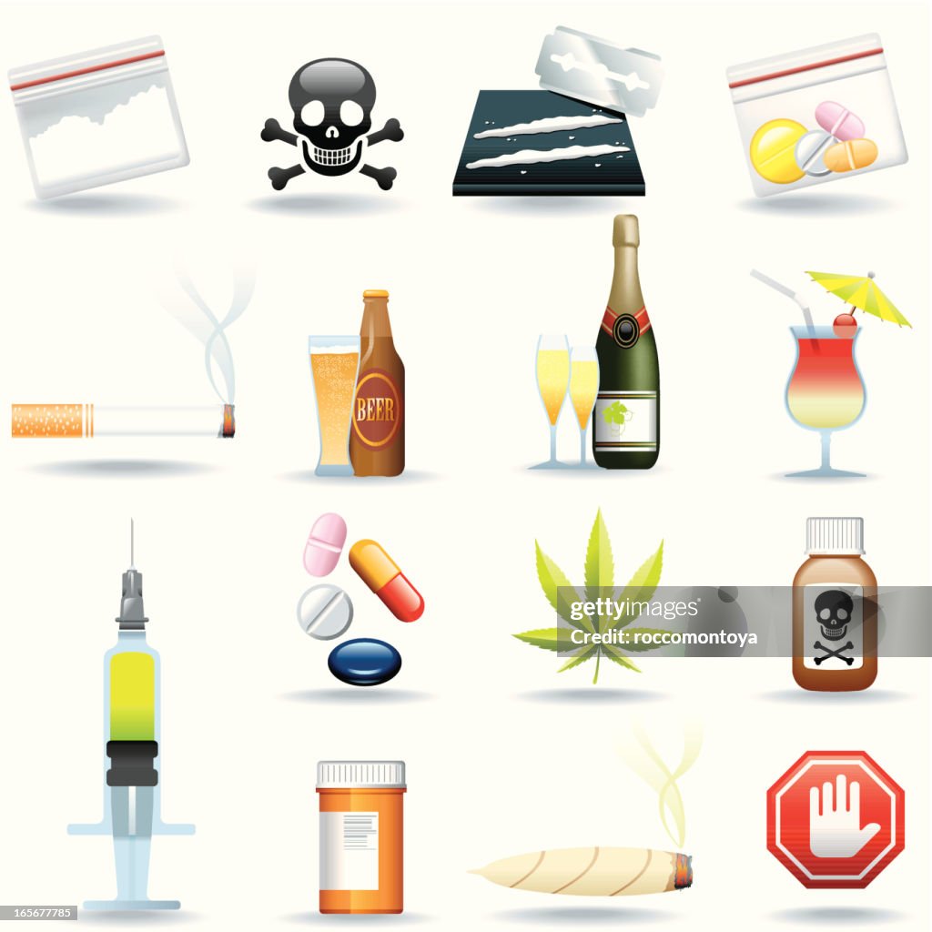 Icon Set, Drugs and Drinks