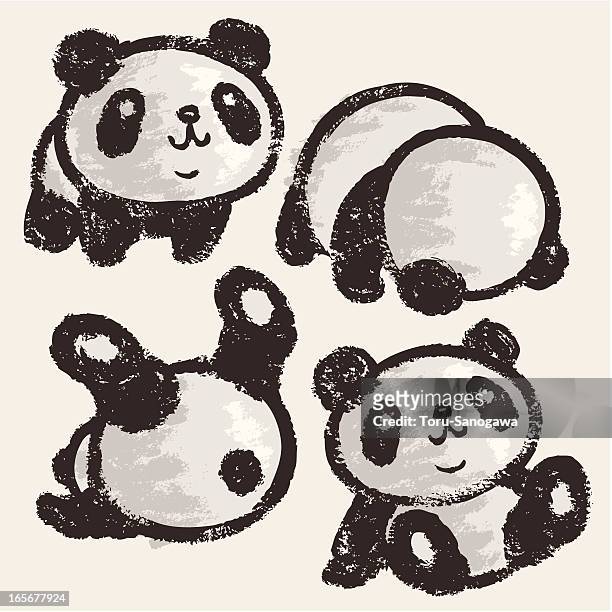 rolling panda - pandya stock illustrations