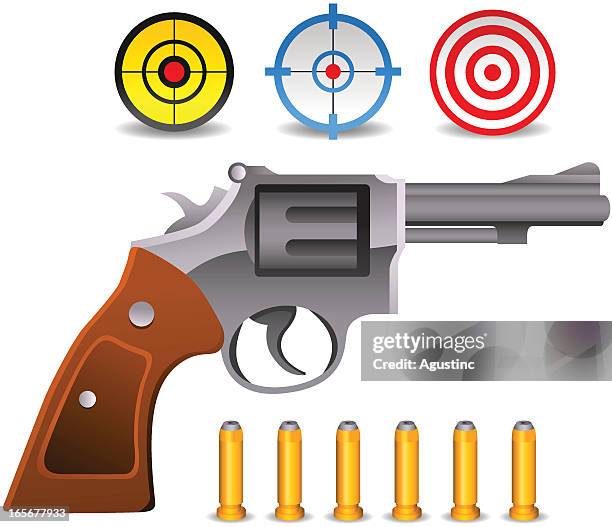 gun set - bullet stock illustrations
