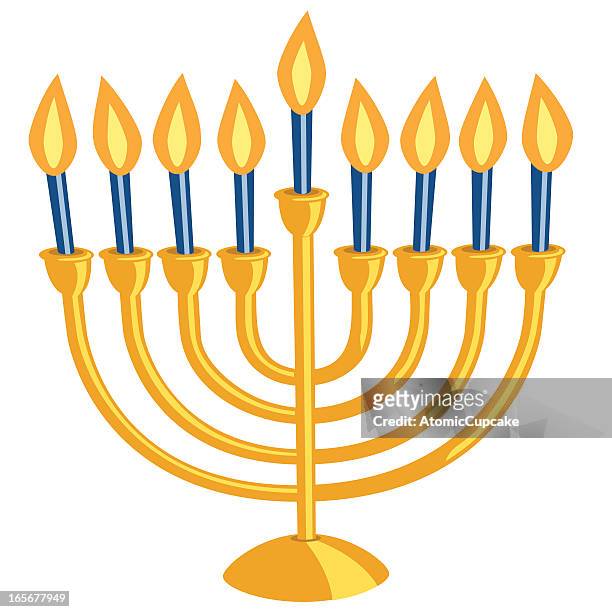 ilustrações de stock, clip art, desenhos animados e ícones de candelabro judeu hanukkah - menorah