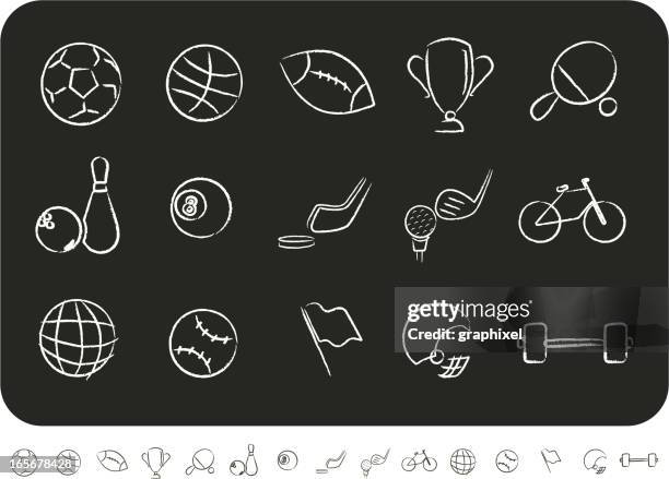 stockillustraties, clipart, cartoons en iconen met sketched sport icons - bordtennis