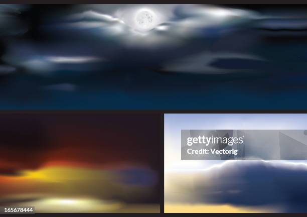 cloudscape - night cloudscape stock illustrations