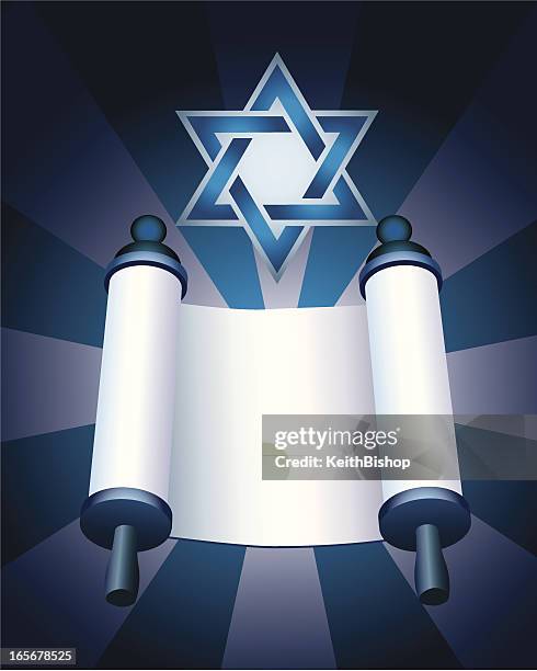 torah and star of david - judaism background - torah stock illustrations