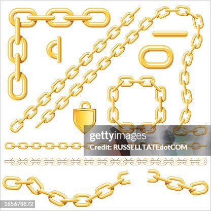 Gold Link Vector Chain Link Golden High-Res Vector Graphic - Getty Images