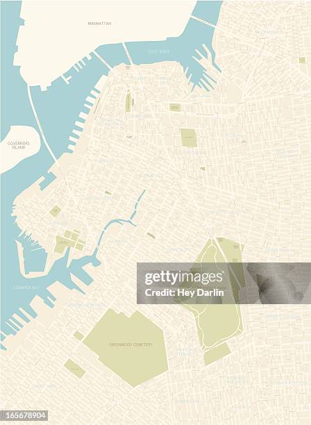 brooklyn map (northwest area) - manhattan stock illustrations