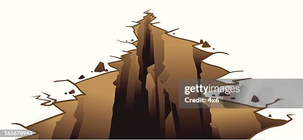 felsspalt auf der erde oberfläche - geology stock-grafiken, -clipart, -cartoons und -symbole