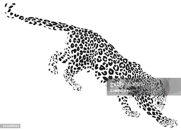 leopard desdending illustration - leopardo stock illustrations