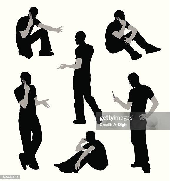 more talkin' vector silhouette - same model different pose stock illustrations