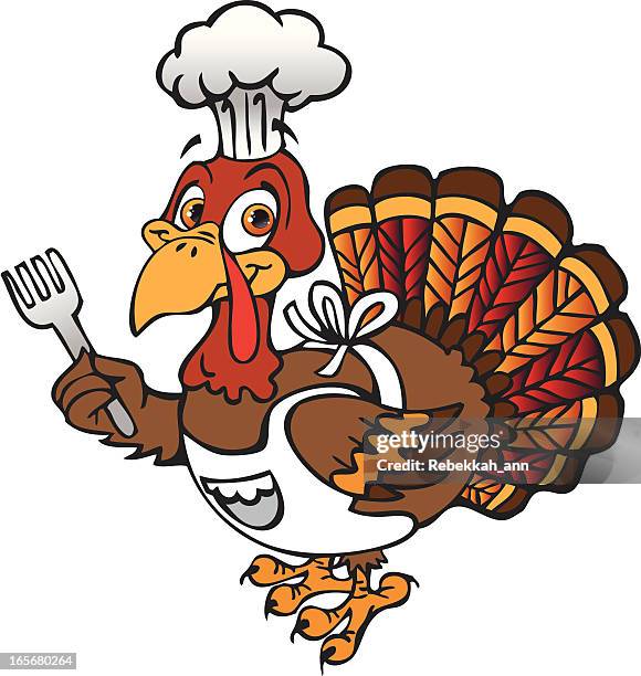 turkey cooking - fall baking stock illustrations