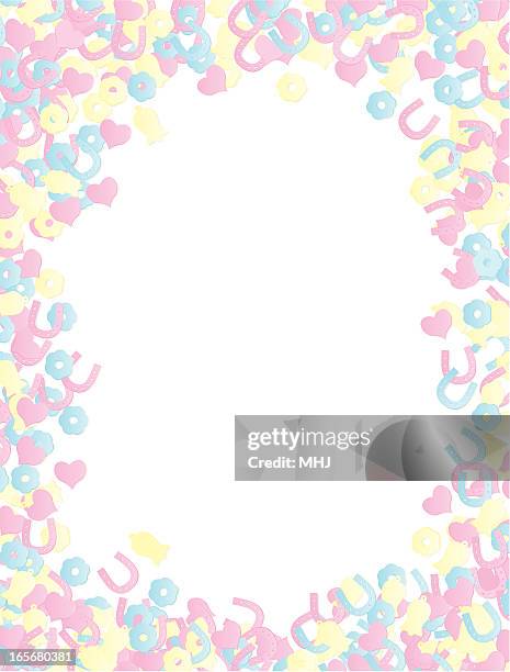 wedding confetti pastel background frame - corner marking 幅插畫檔、美工圖案、卡通及圖標