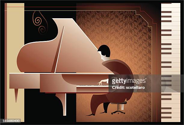 pianist - composer stock illustrations