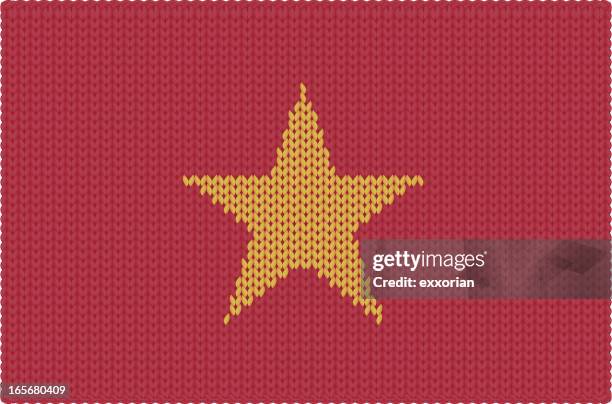 knitted flag - vietnam - crochet stock illustrations