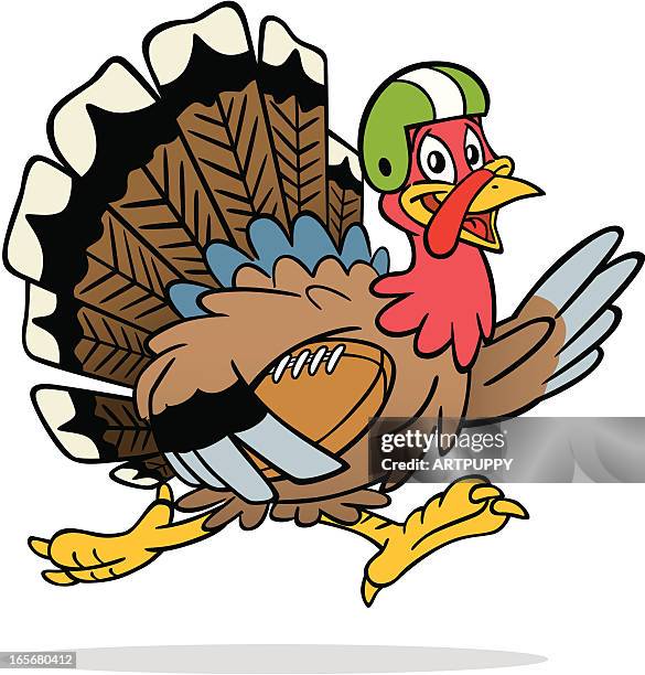 turkey football player - cartoon thanksgiving stock illustrations