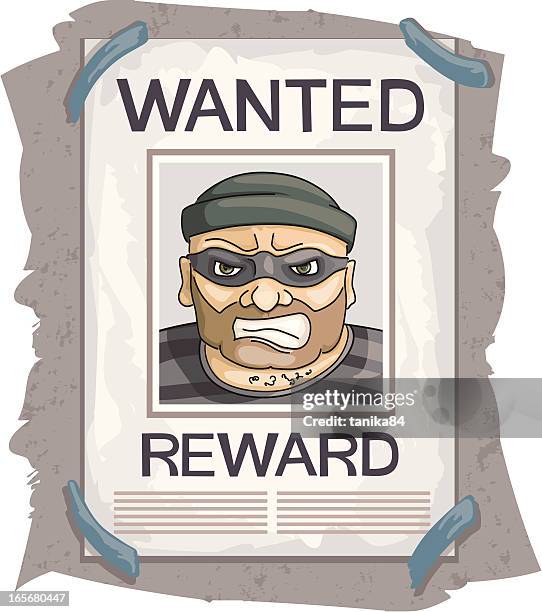 wanted! dead or alive! - face against wall stock illustrations