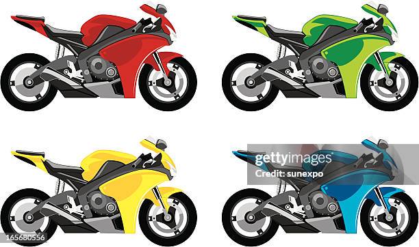motorrad - motorbike racing stock-grafiken, -clipart, -cartoons und -symbole