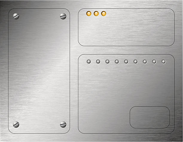 brushed metal design elements - scratched steel stock illustrations