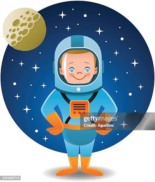 astronaut boy - child spaceman stock illustrations