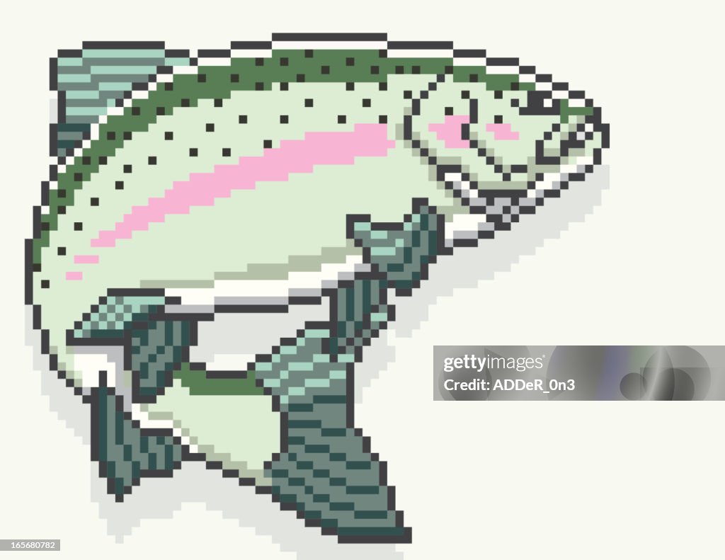 Rainbow trout - Pixel Art Style