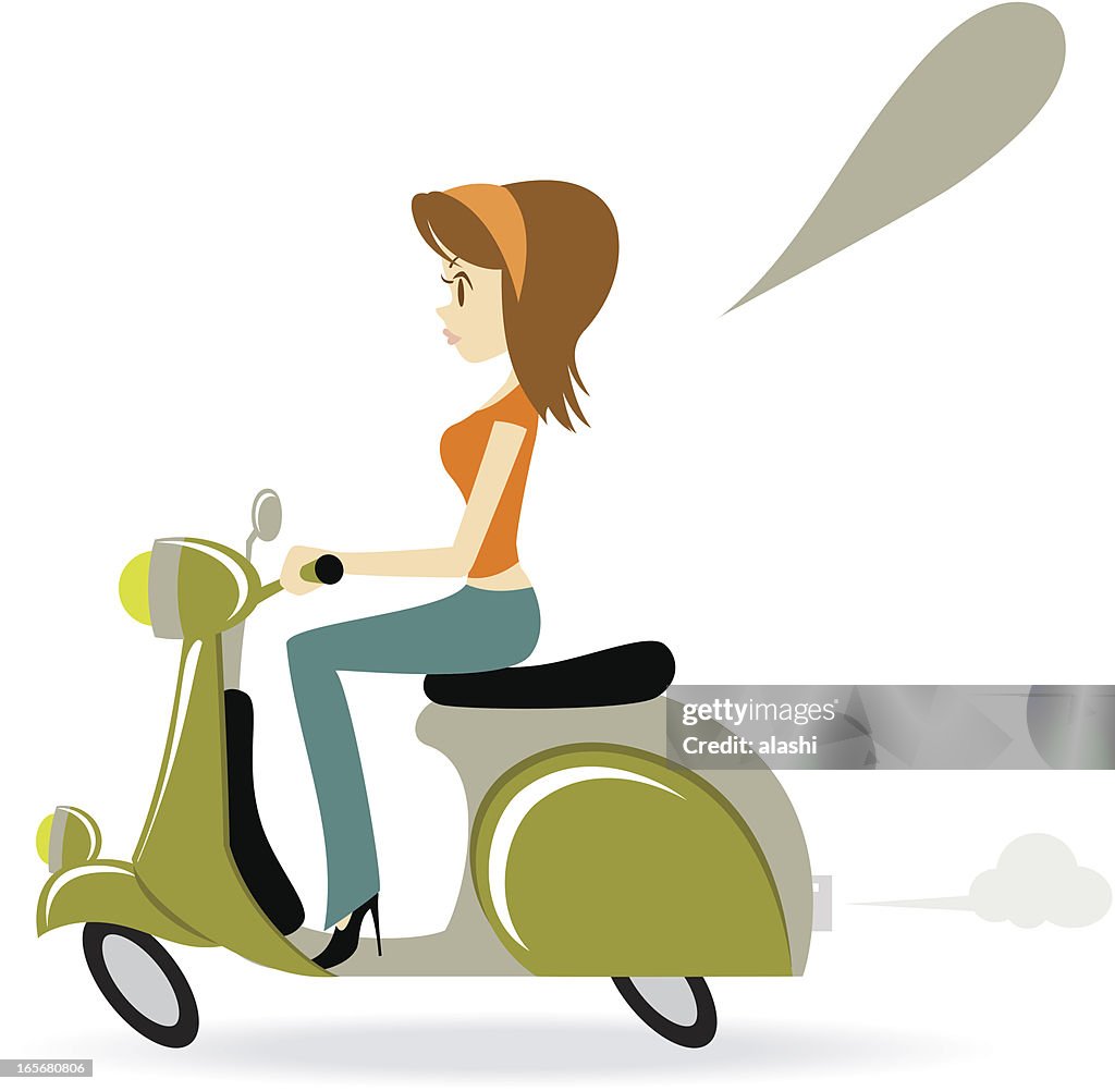 Beautiful Cool Girl Riding A Motorcycle