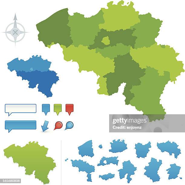 belgien provincial karte - provinz namur stock-grafiken, -clipart, -cartoons und -symbole