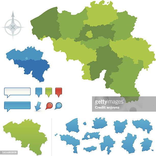 stockillustraties, clipart, cartoons en iconen met belgium provincial map - limburg