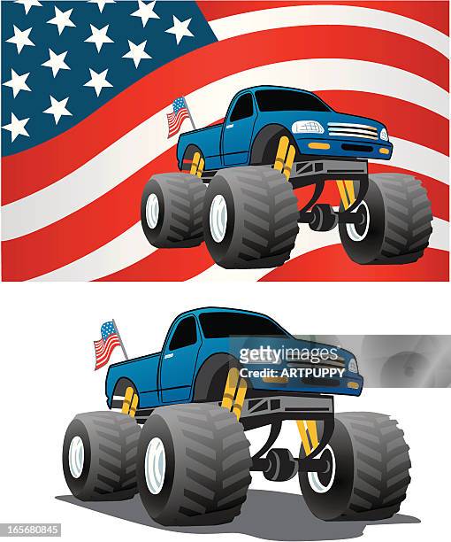 american monster truck - monster trucks stock illustrations
