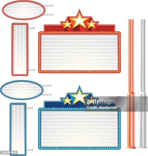 leere beleuchtete - cinema sign stock-grafiken, -clipart, -cartoons und -symbole