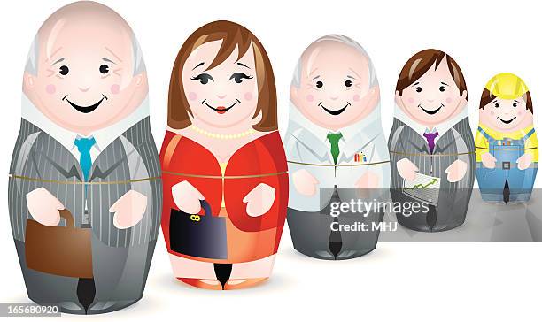 business workforce team - matryoshka dolls stock illustrations