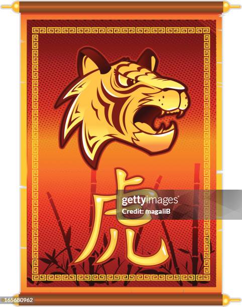 chinese new year - parchment scroll stock illustrations