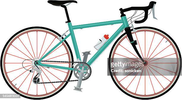 illustrations, cliparts, dessins animés et icônes de vélo de route - roue vélo