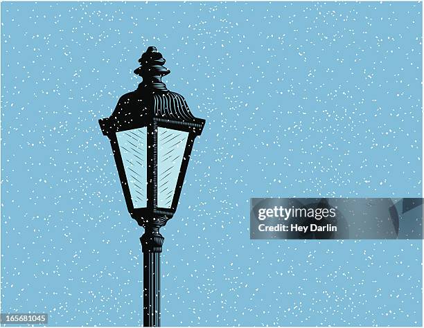 snow lamp - street light stock illustrations