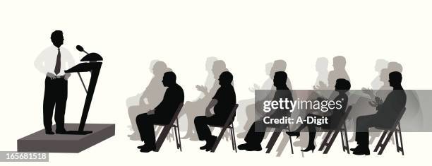 speaker vector silhouette - crowd clapping stock illustrations