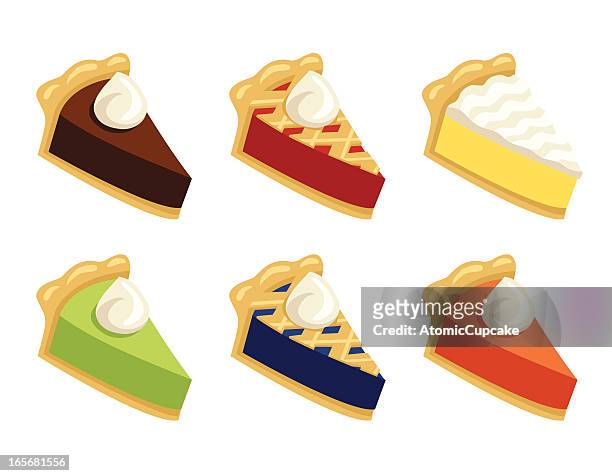 pie variety - dessert pie stock illustrations
