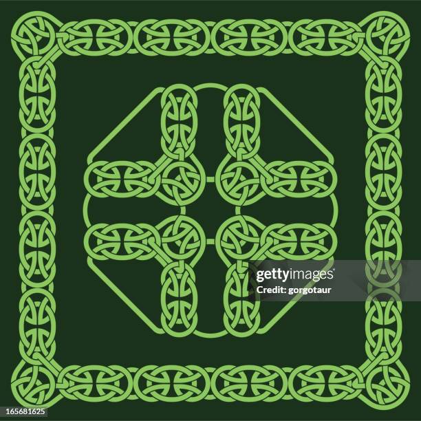 celtic cross and frame - celtic stock illustrations