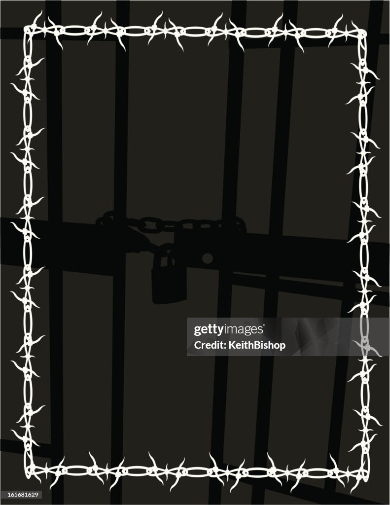 Gefängniszelle Hintergrund, Barbed Wire Frame