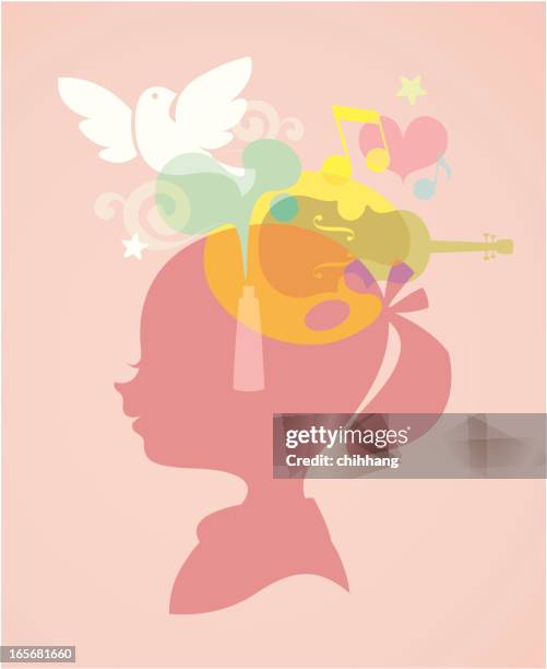 creative girl - abstract girl stock illustrations